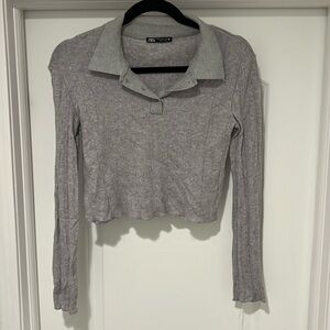 Zara cropped grey sweater, size medium